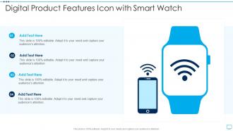 Digital Product Features Icon With Smart Watch