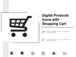 Digital products icons with shopping cart