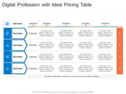 Digital profession with ideal pricing table infographic template