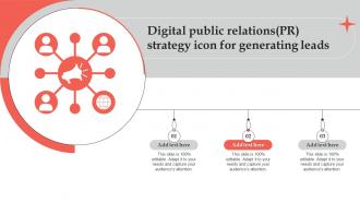 Digital Public Relations Pr Strategy Icon For Generating Leads