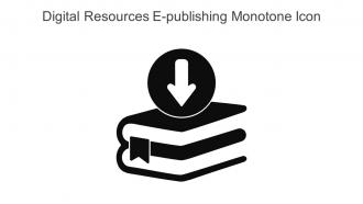 Digital Resources E Publishing Monotone Icon In Powerpoint Pptx Png And Editable Eps Format