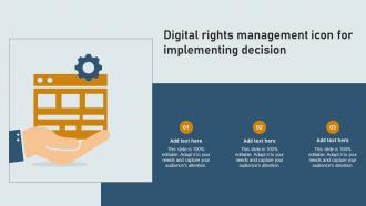Digital Rights Management Icon For Implementing Decision