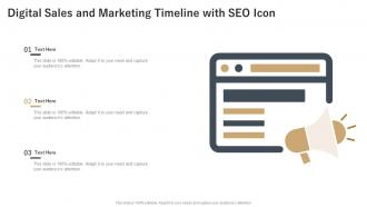 Digital Sales And Marketing Timeline With SEO Icon