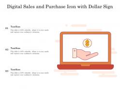 Digital sales and purchase icon with dollar sign