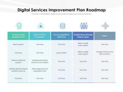 Digital services improvement plan roadmap