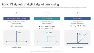Digital Signal Processing In Modern Basic Ct Signals Of Digital Signal Processing