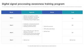 Digital Signal Processing In Modern Digital Signal Processing Awareness Training Program