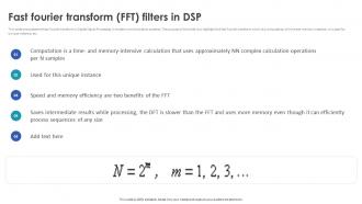 Digital Signal Processing In Modern Fast Fourier Transform FFT Filters In DSP