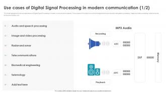 Digital Signal Processing In Modern Use Cases Of Digital Signal Processing In Modern Communication