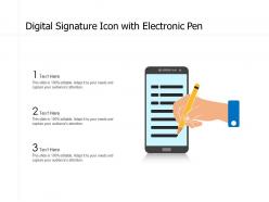 Digital signature icon with electronic pen