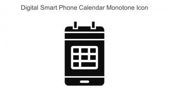 Digital Smart Phone Calendar Monotone Icon In Powerpoint Pptx Png And Editable Eps Format
