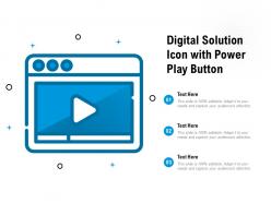 Digital solution icon with power play button