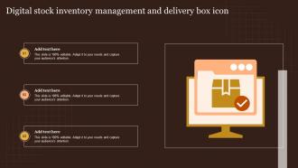 Digital Stock Inventory Management And Delivery Box Icon