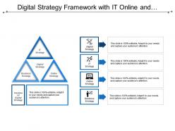 Digital strategy framework with it online and business strategy