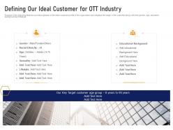 Digital streaming services industry investor funding defining ideal ott industry ppt model