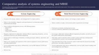 Digital Systems Engineering Comparative Analysis Of Systems Engineering And Mbse