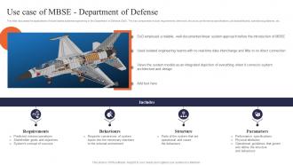 Digital Systems Engineering Use Case Of Mbse Department Of Defense