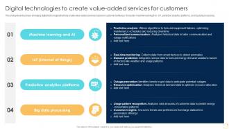 Digital Technologies To Create Value Added Services For Customers Enabling Growth Centric DT SS
