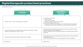 Digital Therapeutic Product Best Practices Digital Therapeutics Regulatory