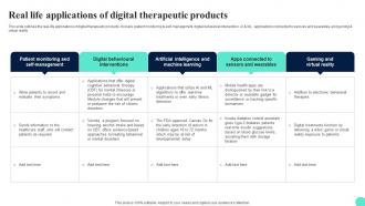 Digital Therapeutics Adoption Challenges Real Life Applications Of Digital Therapeutic Products