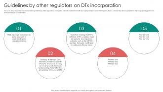 Digital Therapeutics Functions Guidelines By Other Regulators On DTX Incorporation
