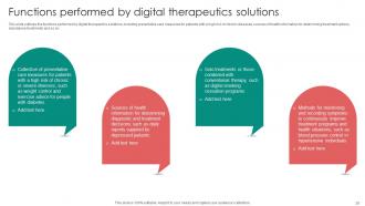 Digital Therapeutics Functions Powerpoint Presentation Slides Engaging Informative