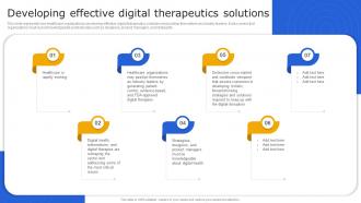 Digital Therapeutics It Developing Effective Digital Therapeutics Solutions Ppt File Shapes