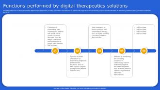 Digital Therapeutics It Functions Performed By Digital Therapeutics Solutions Ppt Inspiration Template