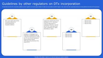 Digital Therapeutics It Guidelines By Other Regulators On DTx Incorporation Ppt Styles File Formats
