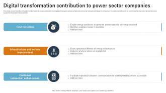 Digital Transformation Contribution To Power Sector Companies