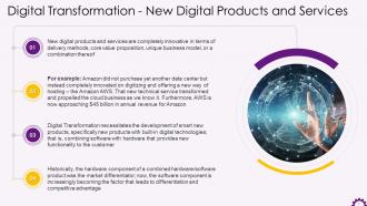 Digital Transformation For New Products And Services Training Ppt