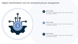 Digital Transformation Icon For Automated Process Management