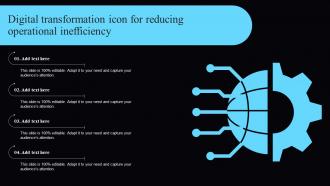 Digital Transformation Icon For Reducing Operational Inefficiency