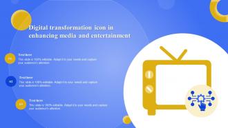 Digital Transformation Icon In Enhancing Media And Entertainment