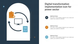 Digital Transformation Implementation Icon For Power Sector