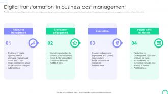 Digital Transformation In Business Cost Management