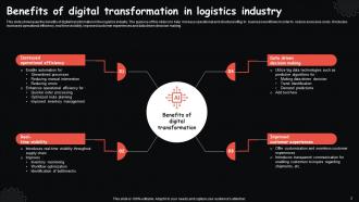 Digital Transformation In Logistics Powerpoint Ppt Template Bundles Colorful Best