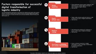 Digital Transformation In Logistics Powerpoint Ppt Template Bundles Graphical Best