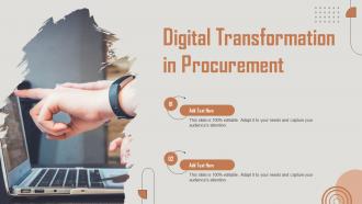 Digital Transformation In Procurement Ppt Powerpoint Presentation Infographics Sample
