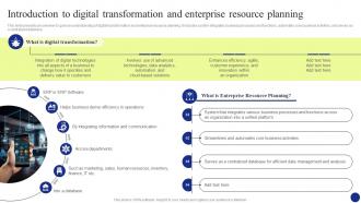 Digital Transformation Introduction To Digital Transformation And Enterprise Resource Planning DT SS