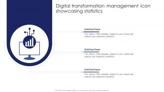 Digital Transformation Management Icon Showcasing Statistics