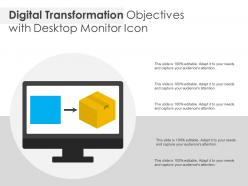 Digital transformation objectives with desktop monitor icon