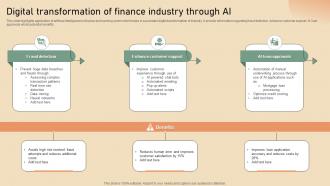 Digital Transformation Of Finance Industry Through Ai