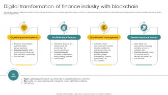 Digital Transformation Of Finance Industry With Blockchain