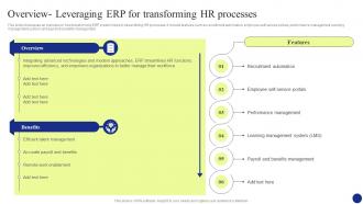 Digital Transformation Overview Leveraging Erp For Transforming Hr Processes DT SS