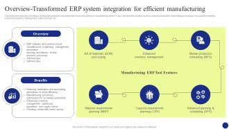 Digital Transformation Overview Transformed Erp System Integration For Efficient Manufacturing DT SS
