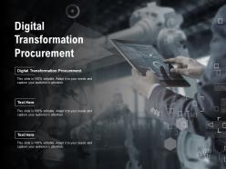 Digital transformation procurement ppt powerpoint presentation outline samples cpb