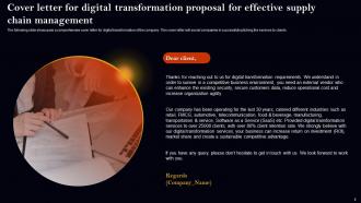 Digital Transformation Proposal For Effective Supply Chain Management Powerpoint Presentation Slides Compatible Engaging