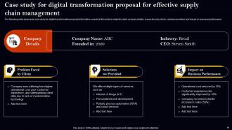 Digital Transformation Proposal For Effective Supply Chain Management Powerpoint Presentation Slides Informative Engaging