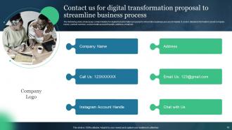 Digital Transformation Proposal To Streamline Business Process Powerpoint Presentation Slides Customizable Engaging